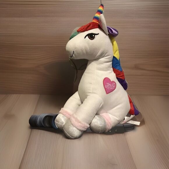 Nickelodeon JoJo Siwa Plush Sparkle Rainbow  Mane White Unicorn Pillow Buddy 18” - Picture 1 of 9